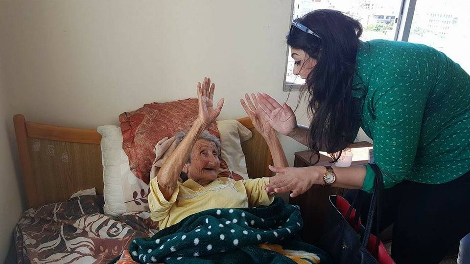 Trainer Heba Alojaili visits the Nursing Home for the elderly